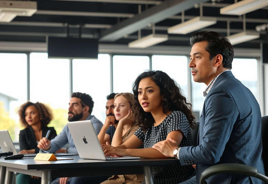 Gruppo di persone che partecipano a una formazione sulla cybersecurity
