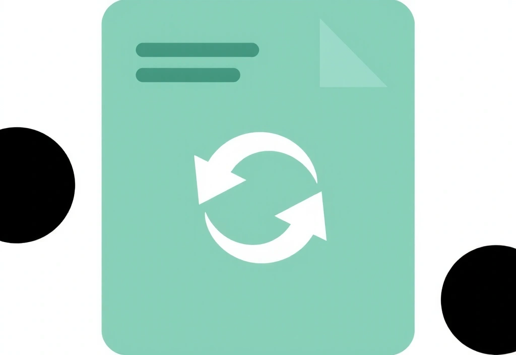 Icona di un foglio di carta con una freccia circolare che indica un aggiornamento